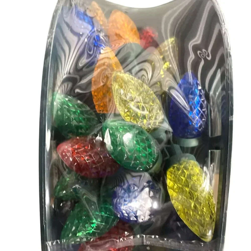 100 Count Multi-Colored Faceted C9 LED Lights Home Accents Holiday Home Depot